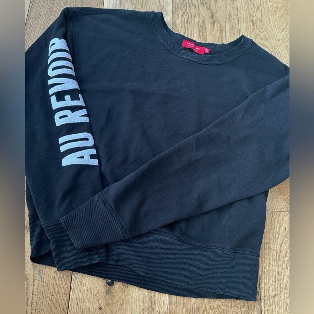 n:philanthropy “Au Revoir” Graphic Sleeve Distressed Sweatshirt – Size S EUC